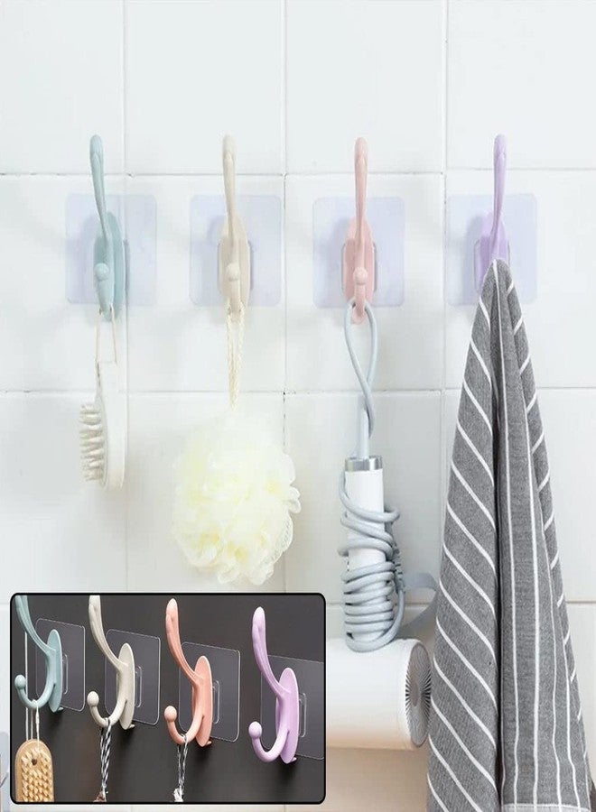 EBOFAB Self-Adhesive Hook Key Holder Wall Hook for Home Decor and Self-Adhesive Door Hook (Multi Color) (4) Plastic - Image 5
